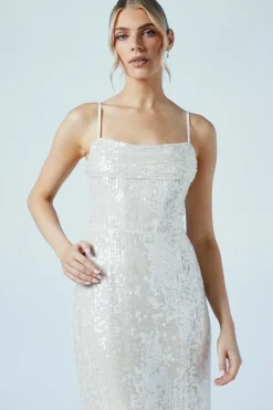 Sequin Cowl Neck Column Hen Party Dress
