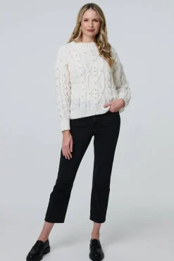 Sequin Embellished Cable Knit Jumper