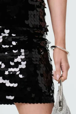 Sequin Embellished High Waist Mini Skirt