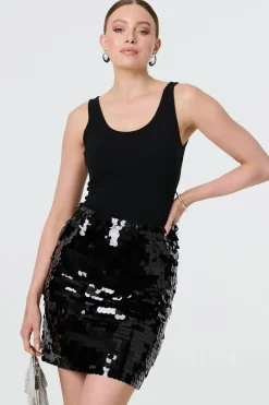 Sequin Embellished High Waist Mini Skirt
