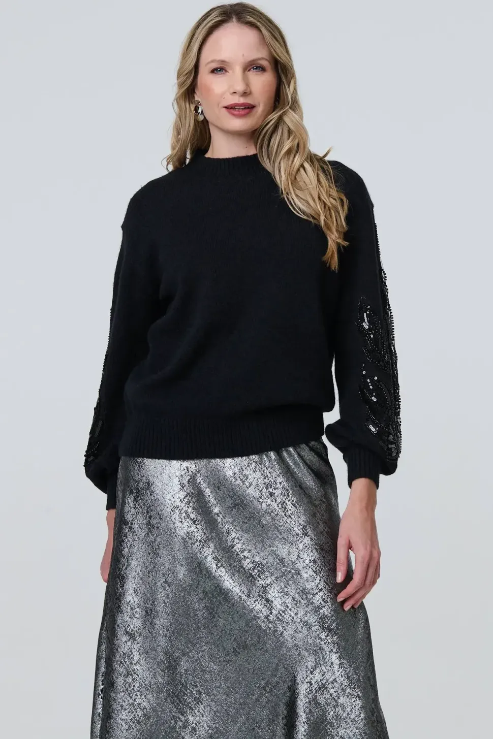 Sequin Embellished Relaxed Jumper