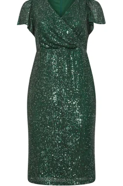 Sequin Embellished Wrap Dress