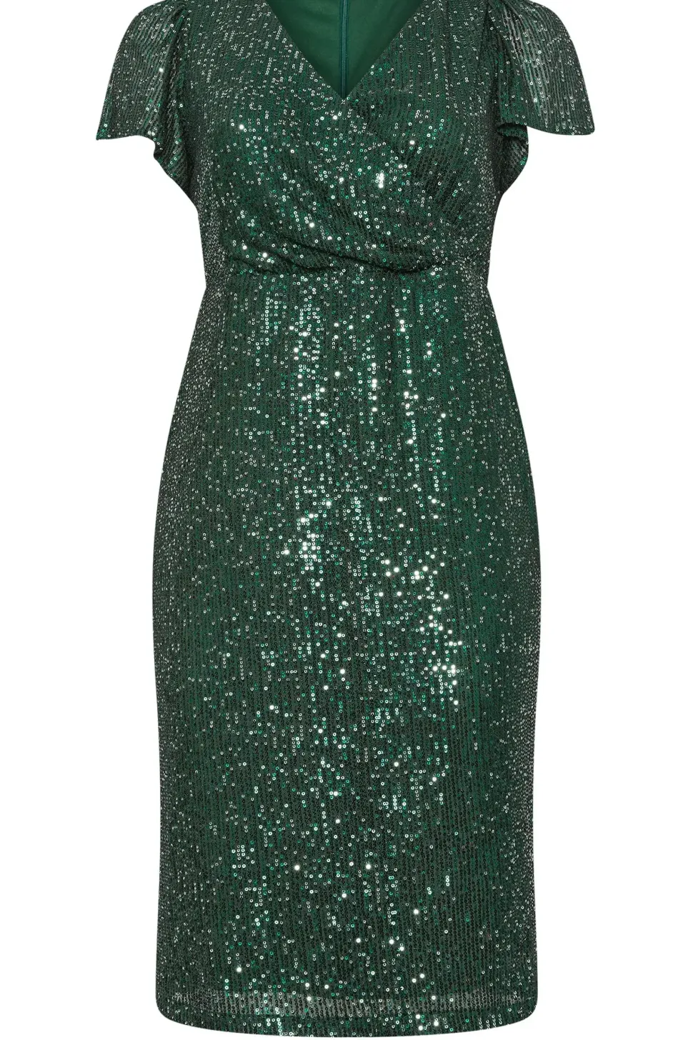 Sequin Embellished Wrap Dress