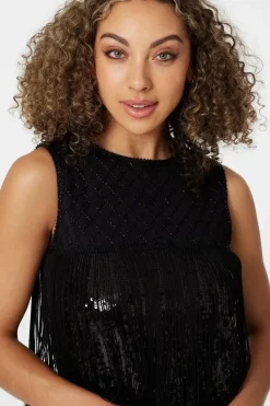 Sequin Fringed Shift Dress