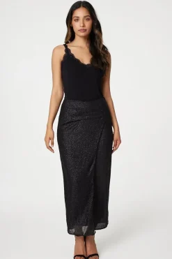 Sequin High Waist Wrap Skirt
