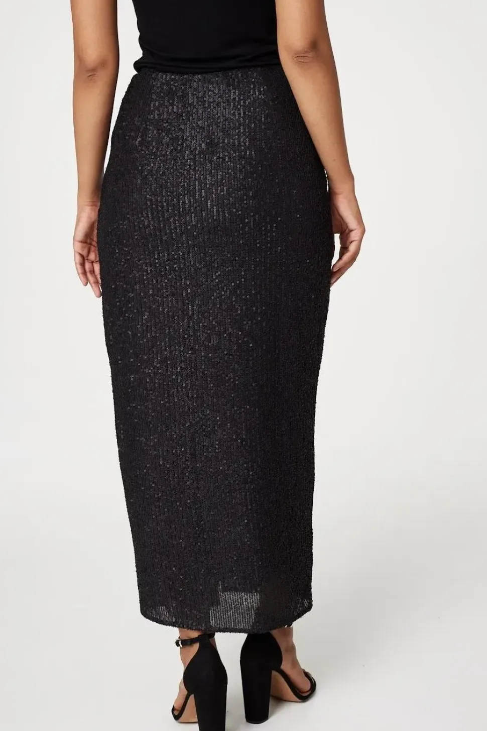 Sequin High Waist Wrap Skirt