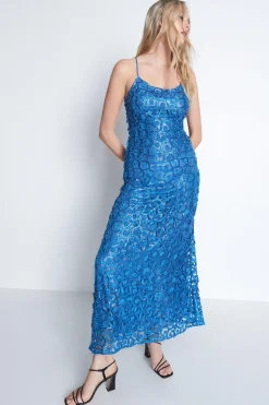 Sequin Lace Maxi Dress