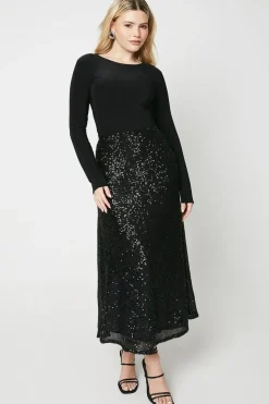 Sequin Midi Skirt
