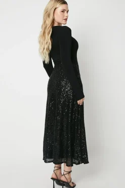 Sequin Midi Skirt