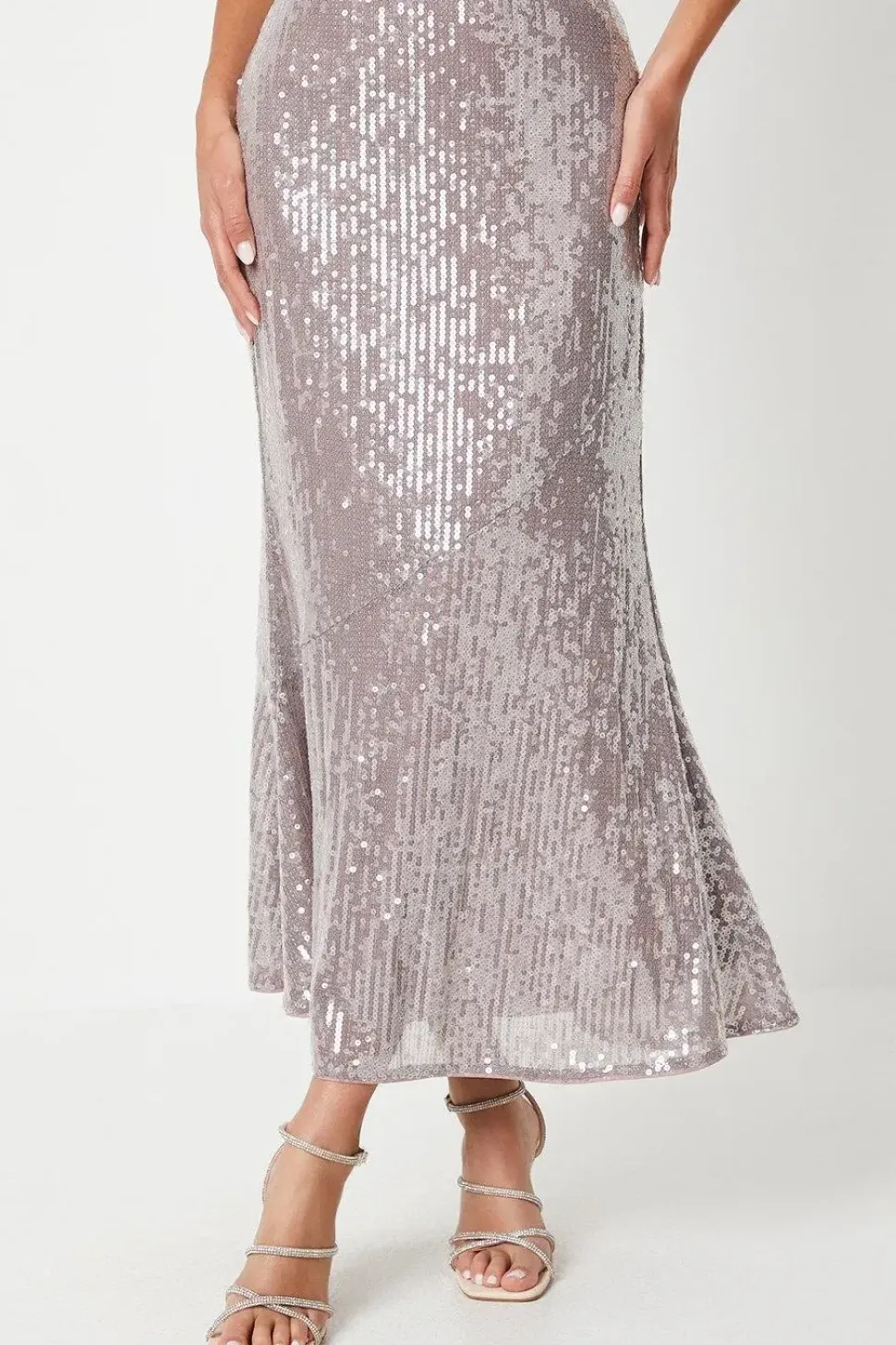 Sequin Midi Slip Skirt