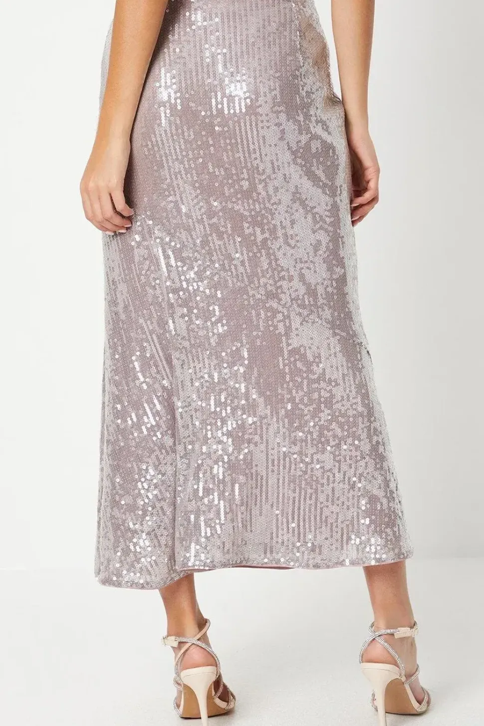 Sequin Midi Slip Skirt