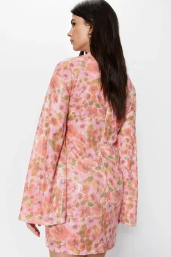 Sequin Print Keyhole Dress