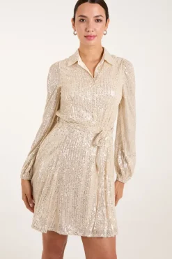 Sequin Shirt Dress