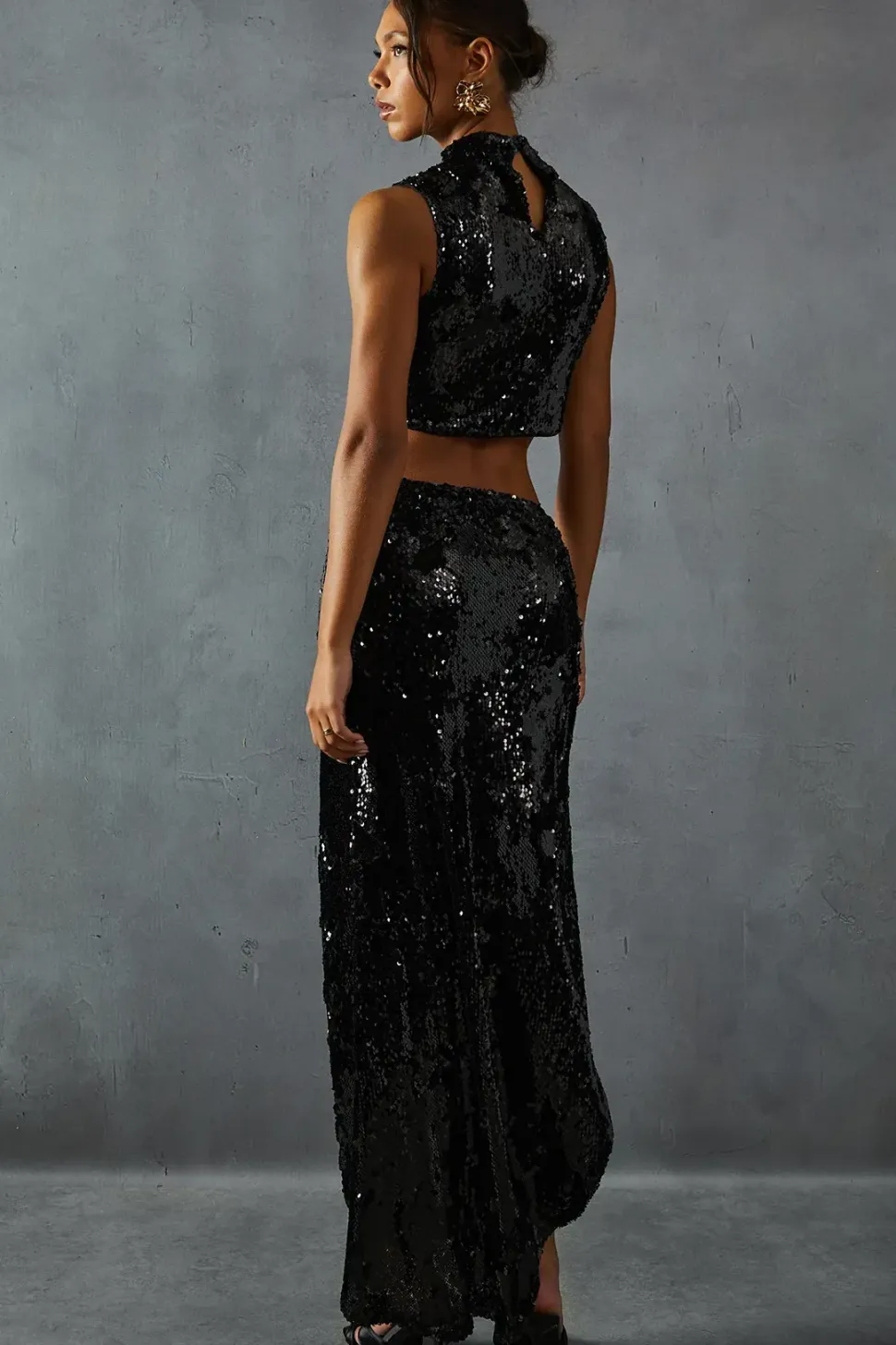 Sequin Sleeveless Top & Knot Skirt Co Ord