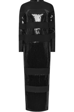 Sequin Stripe Maxi Dress