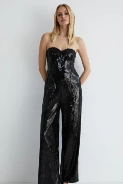 Sequin Sweetheart Bandeau Jumpsuit