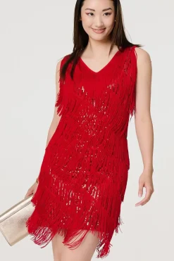 Sequin Tassel Fringed Mini Dress