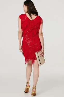 Sequin Tassel Fringed Mini Dress