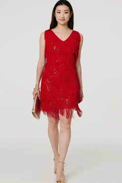 Sequin Tassel Fringed Mini Dress