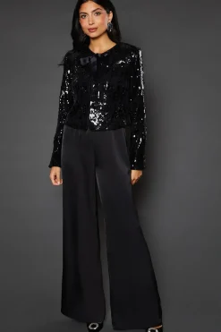 Sequin Tie Detail Jacket