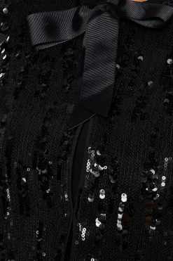 Sequin Tie Detail Jacket