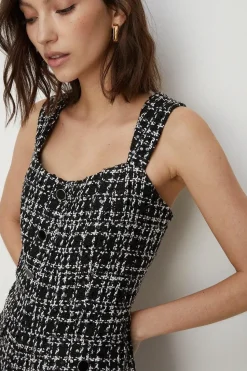 Sequin Tweed Button Through Playsuit