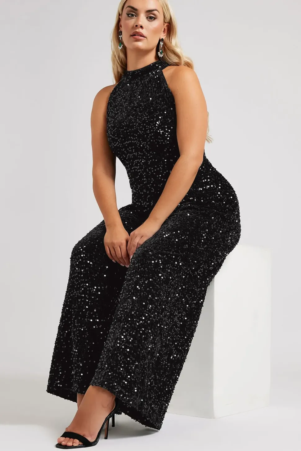 Sequin Velvet Jumpsuit