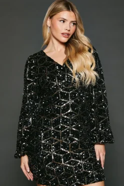 Sequin Velvet Wrap Dress