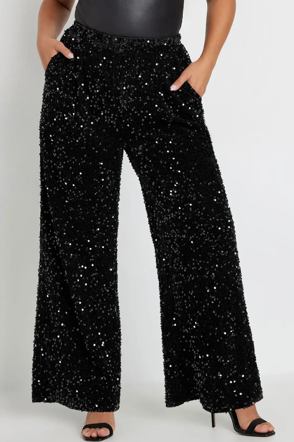 Sequin Wide Leg Trousers