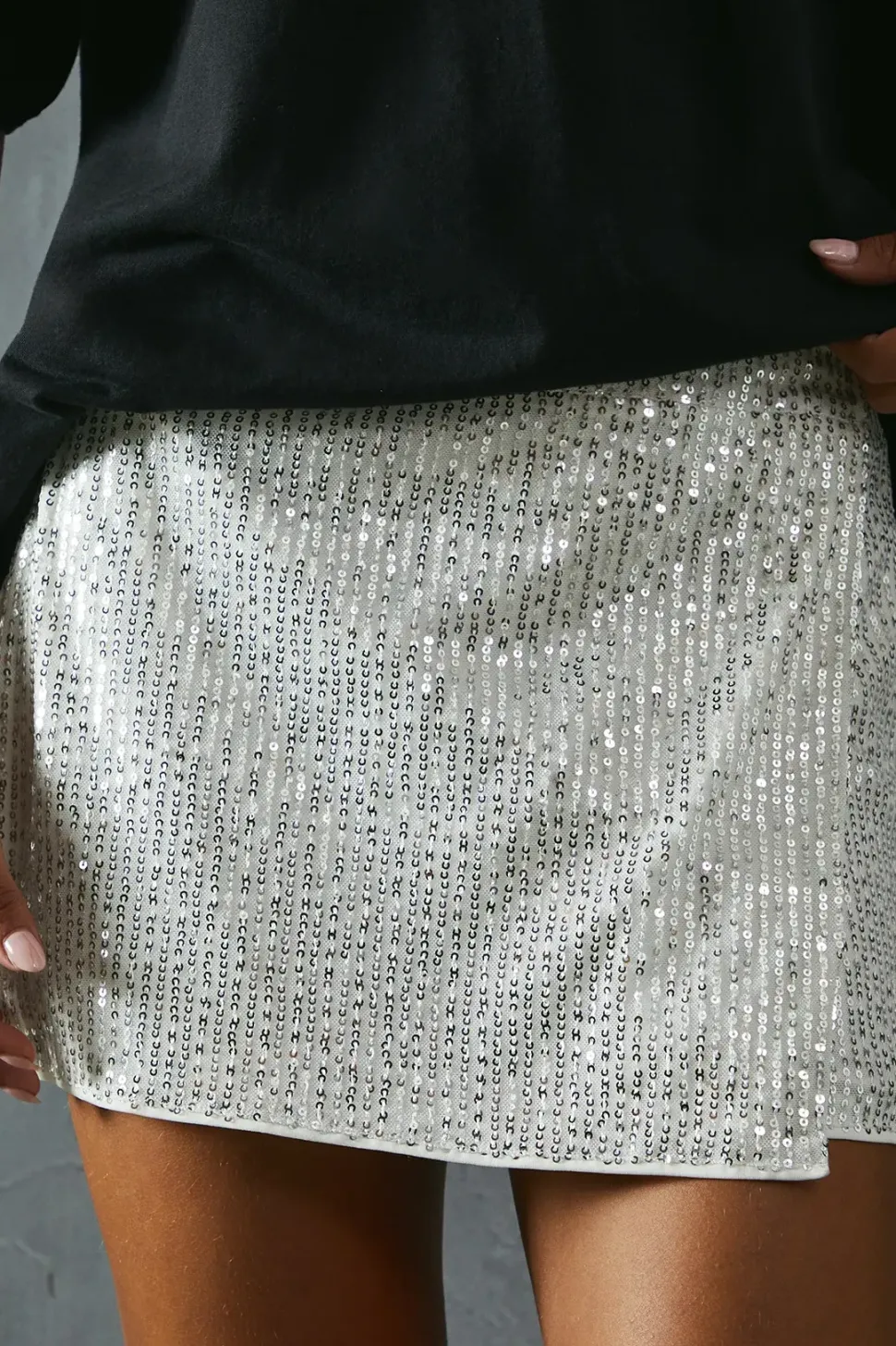 Sequin Wrap Over Skort
