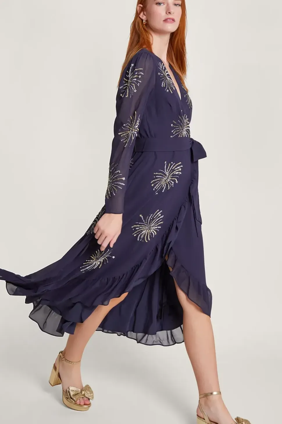 Serena Embellished Wrap Dress