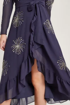 Serena Embellished Wrap Dress