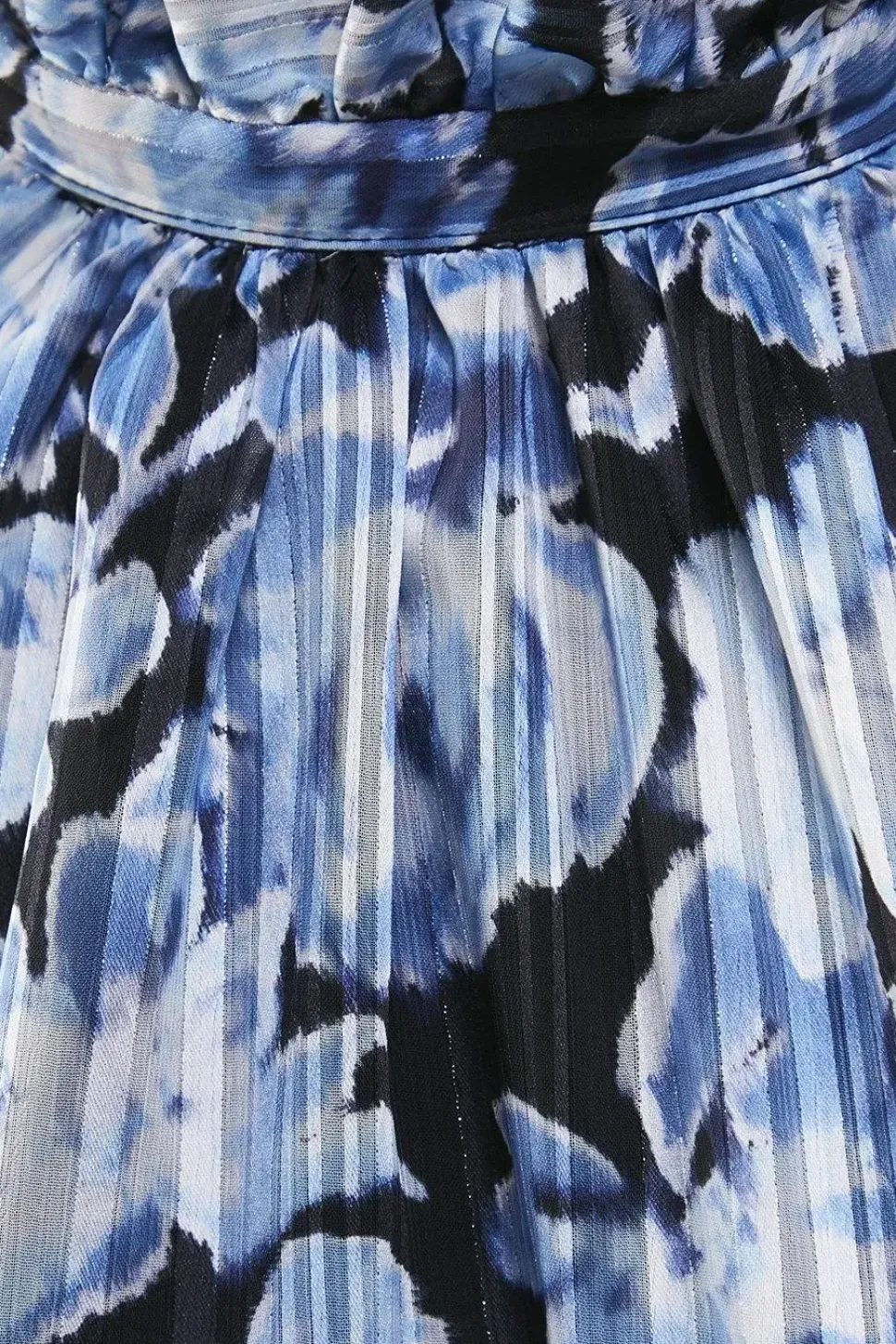 Shadow Stripe High Neck Tie Back Mini Dress