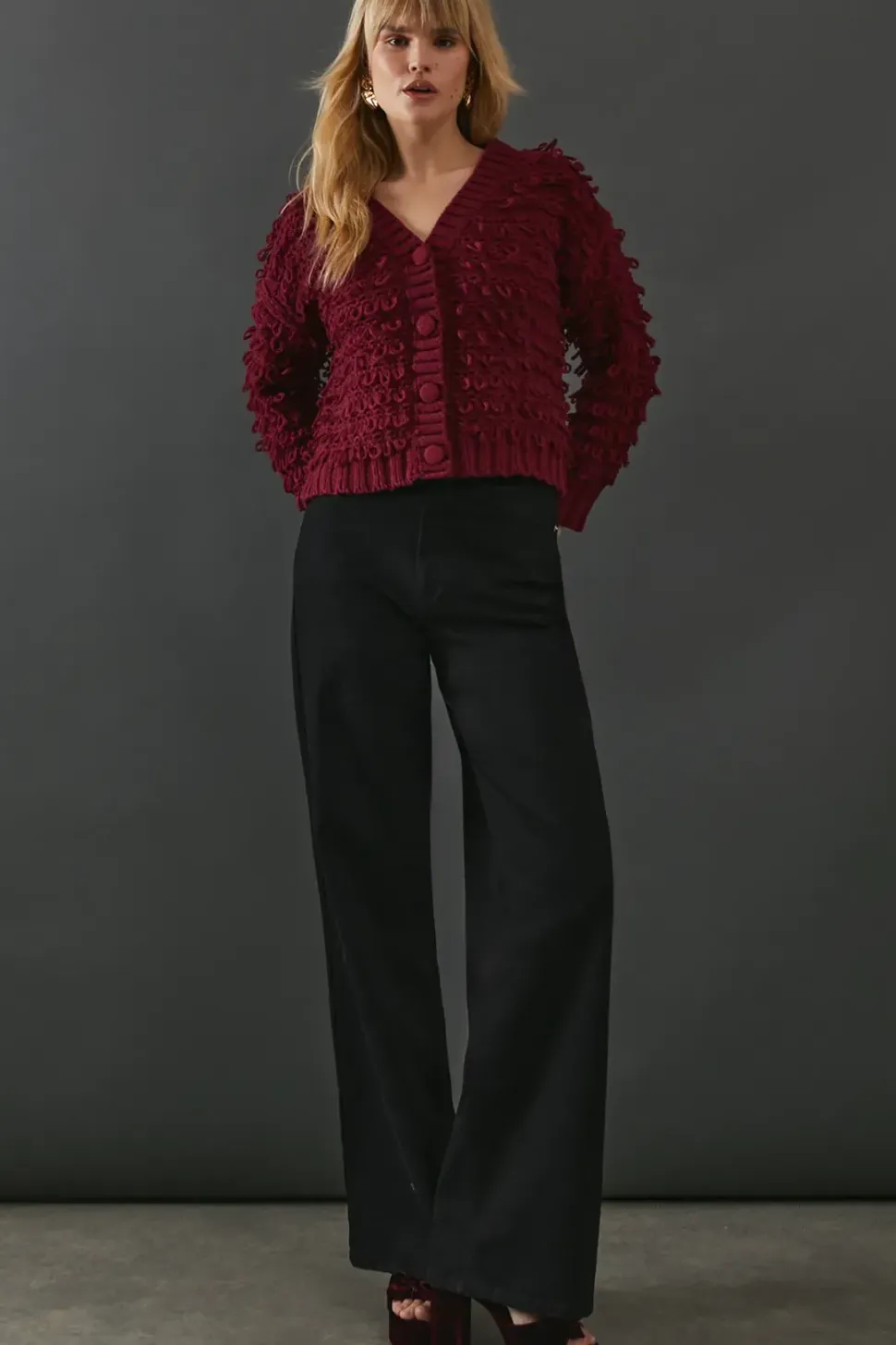 Shaggy Button Down Cardigan