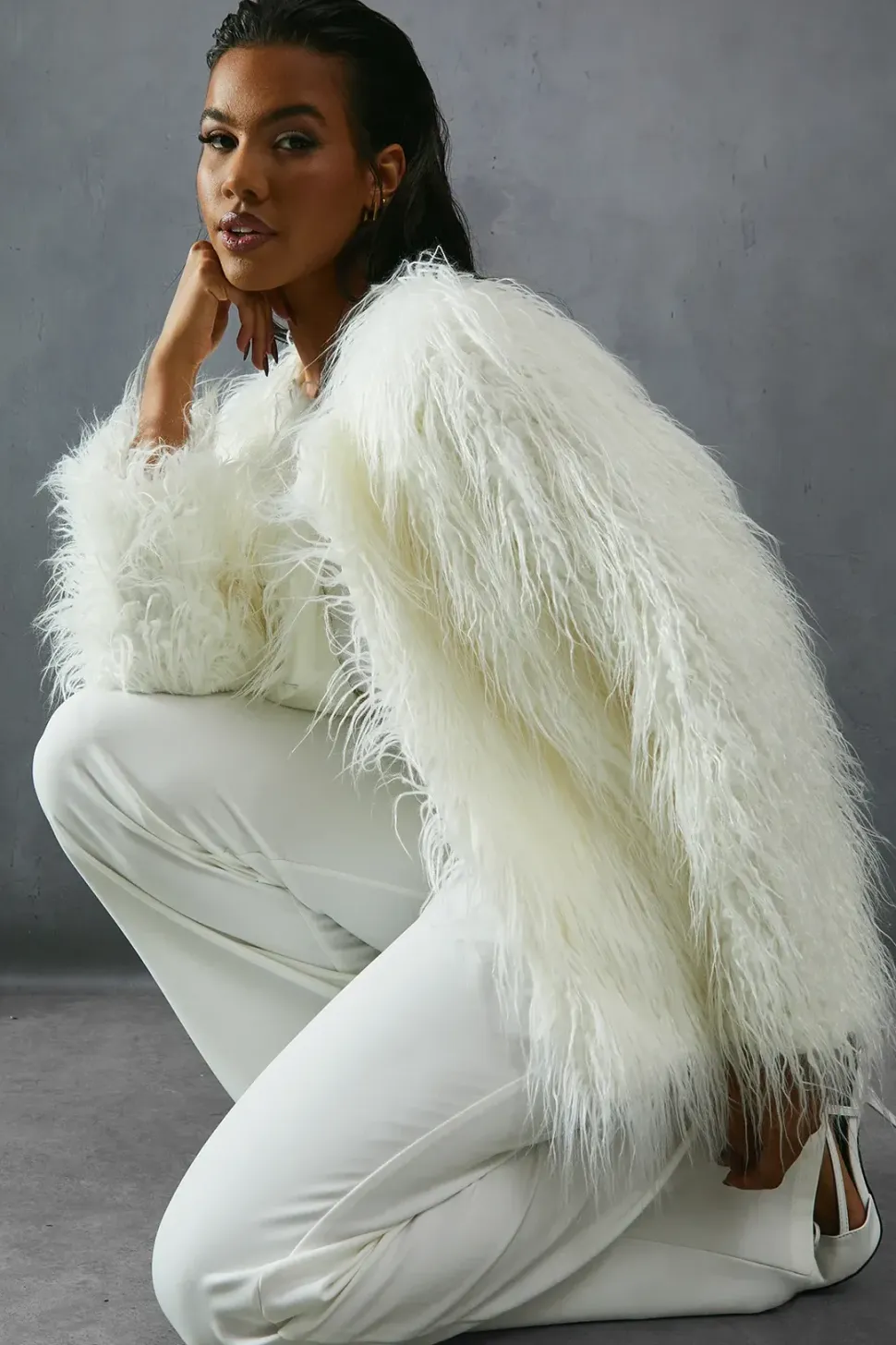 Shaggy Faux Fur Coat
