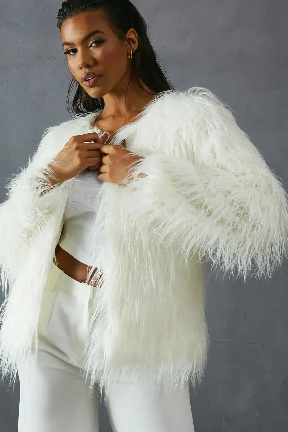 Shaggy Faux Fur Coat