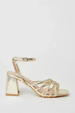 Shantel Triple Knot High Block Heeled Sandals