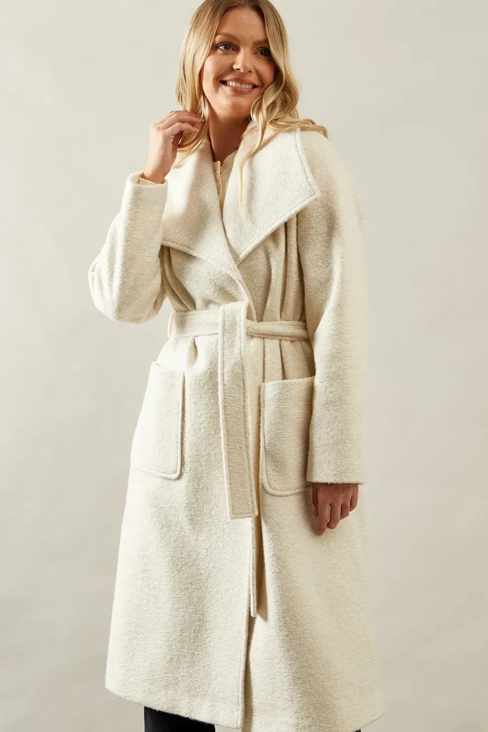 Shawl Collar Belted Coat