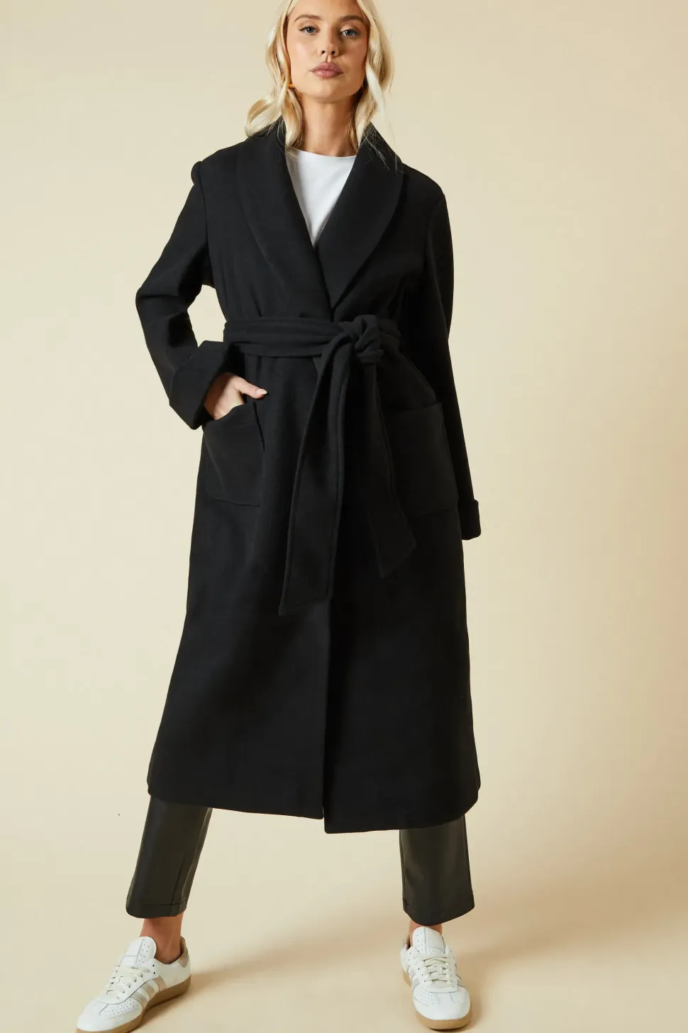 Shawl Collar Midi Coat