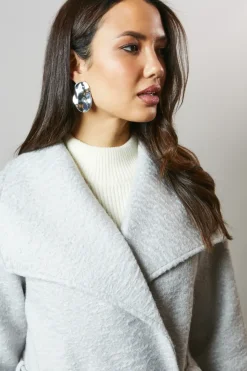 Shawl Collar Patch Pocket Belted Coat
