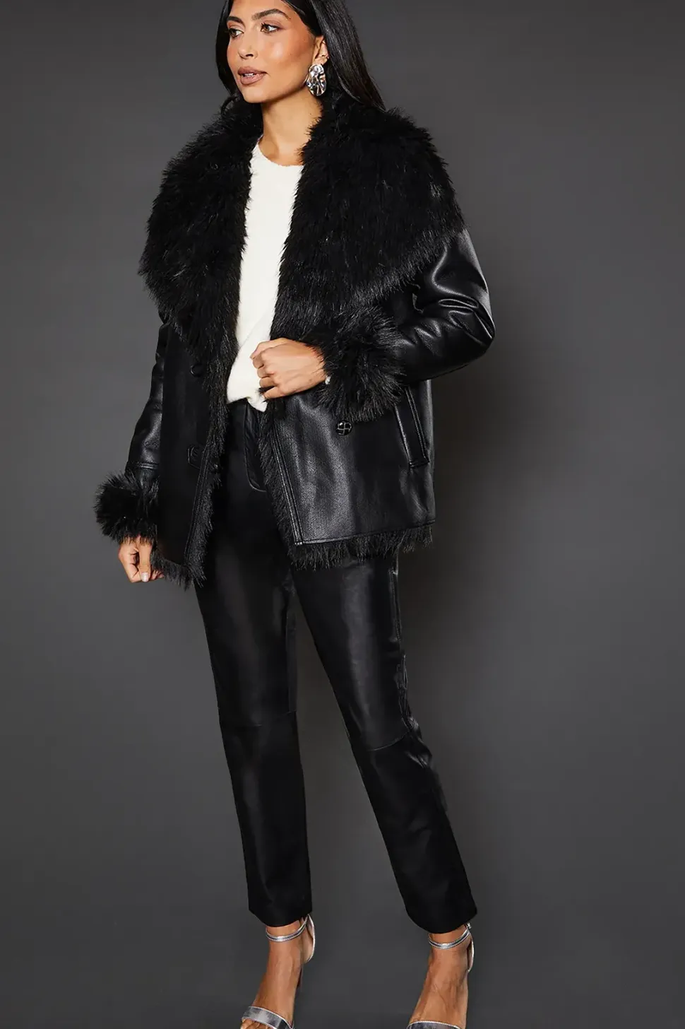 Shearling Suedette Jacket