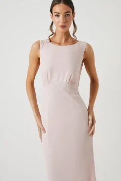 Shimmer Chiffon Cowl Back Bridesmaid Maxi Dress