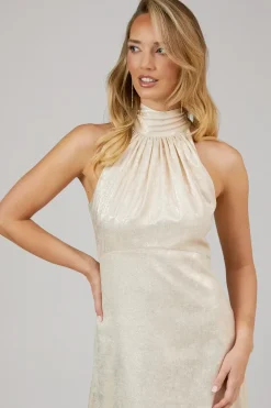 Shimmer Chiffon Halterneck Bridesmaids Dress