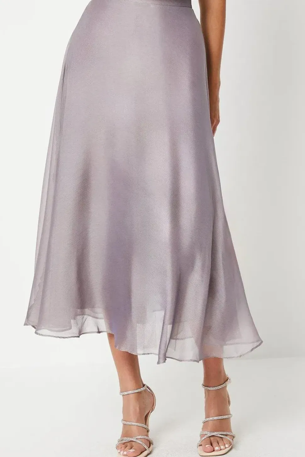 Shimmer Chiffon Midi Skirt