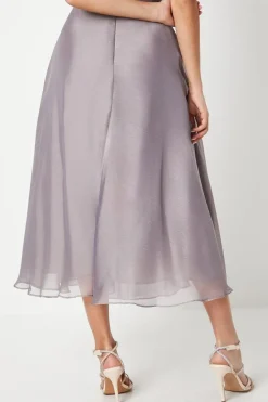 Shimmer Chiffon Midi Skirt