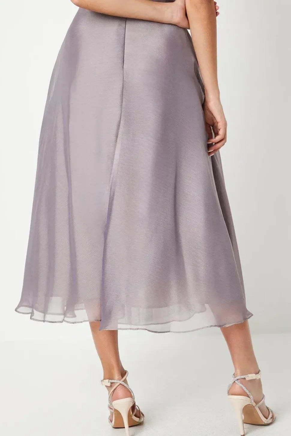 Shimmer Chiffon Midi Skirt
