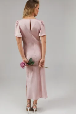 Shimmer Chiffon Twist Front Bridesmaids Dress