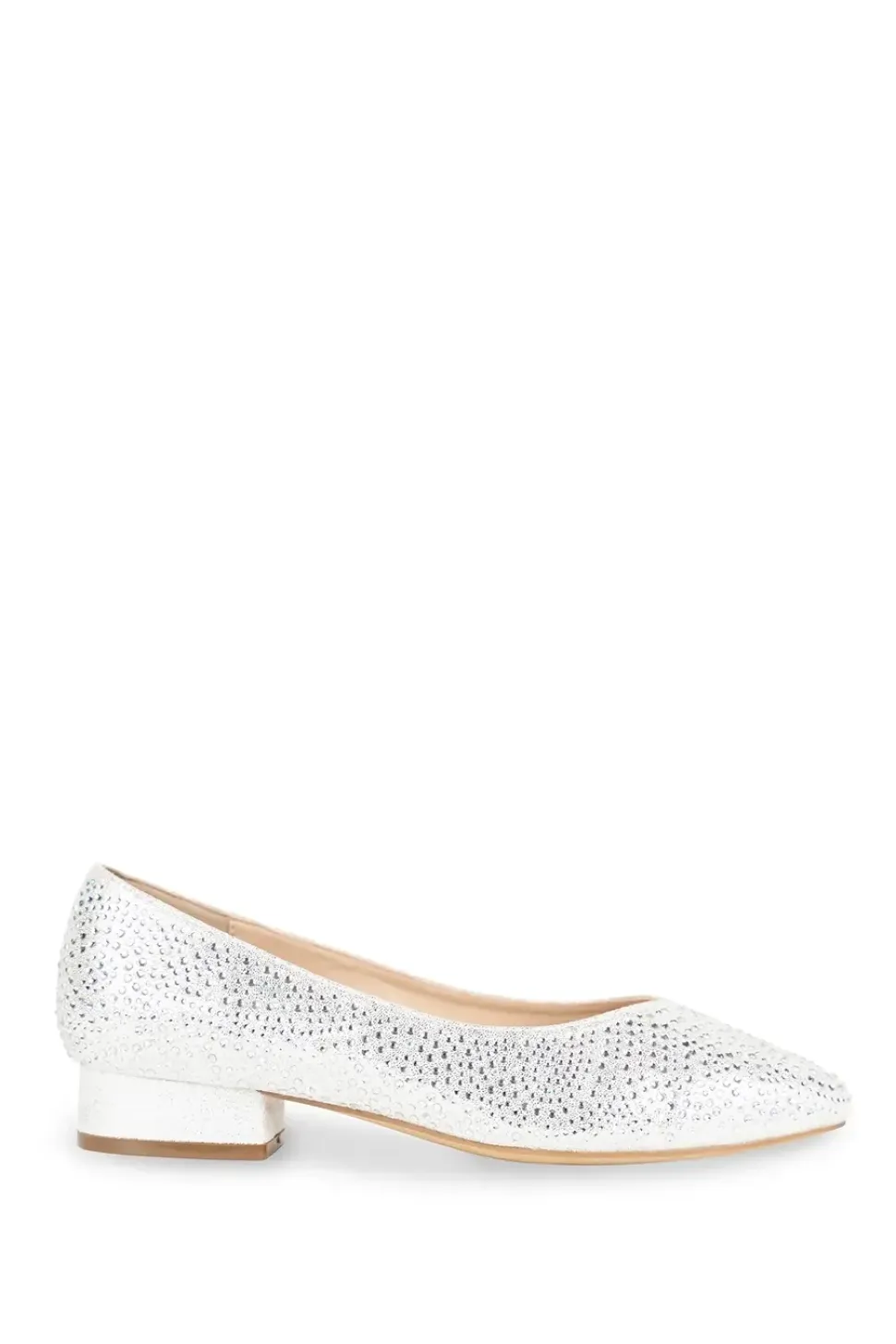Shimmer 'Finley' Wide Fit Low Block Heel Court Shoes