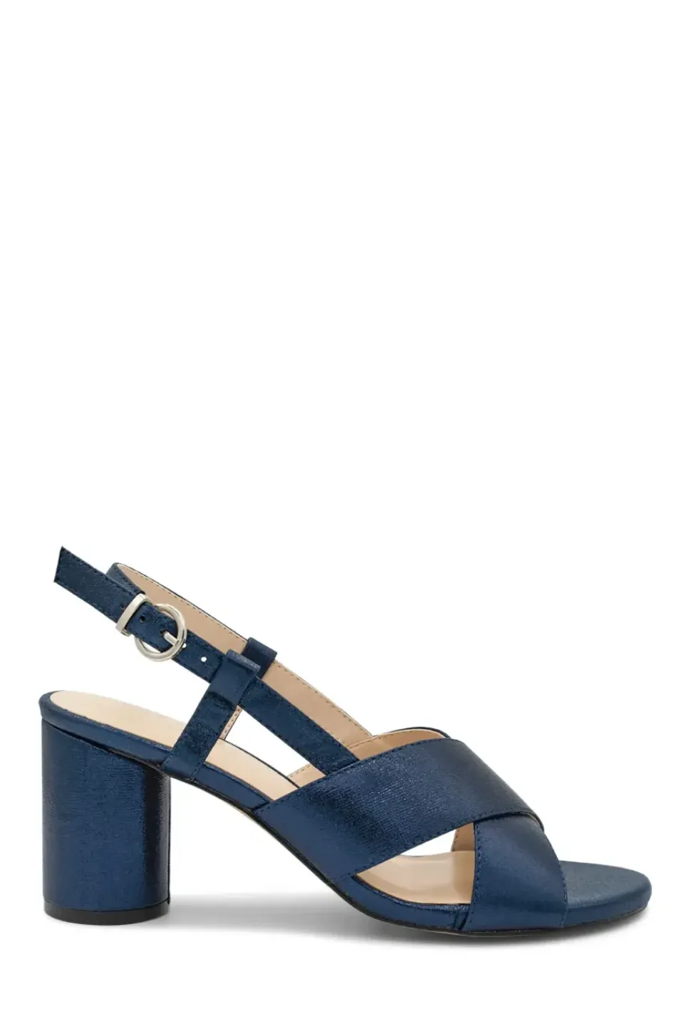 Shimmer 'Ilana' Mid Heel Sling Back Sandals