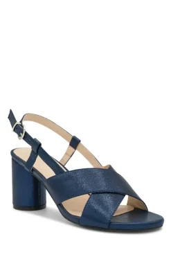 Shimmer 'Ilana' Mid Heel Sling Back Sandals
